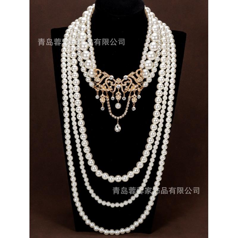 Jewelry High Quality New Acrylic Pearl Multi Layer Necklace Creative Temperament Banquet Accessories Sweater Chain
Jewelry High Quality New Acrylic Pearl Multi Layer Necklace Creative Temperament Banquet Accessories Sweater Chain