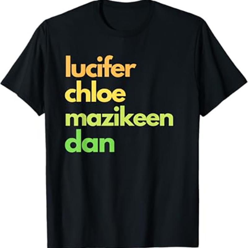 Lucifer Character Names T Shirt Black S to 5XL 5XL різнокольоровий
Lucifer Character Names T Shirt Black S to 5XL 5XL різнокольоровий