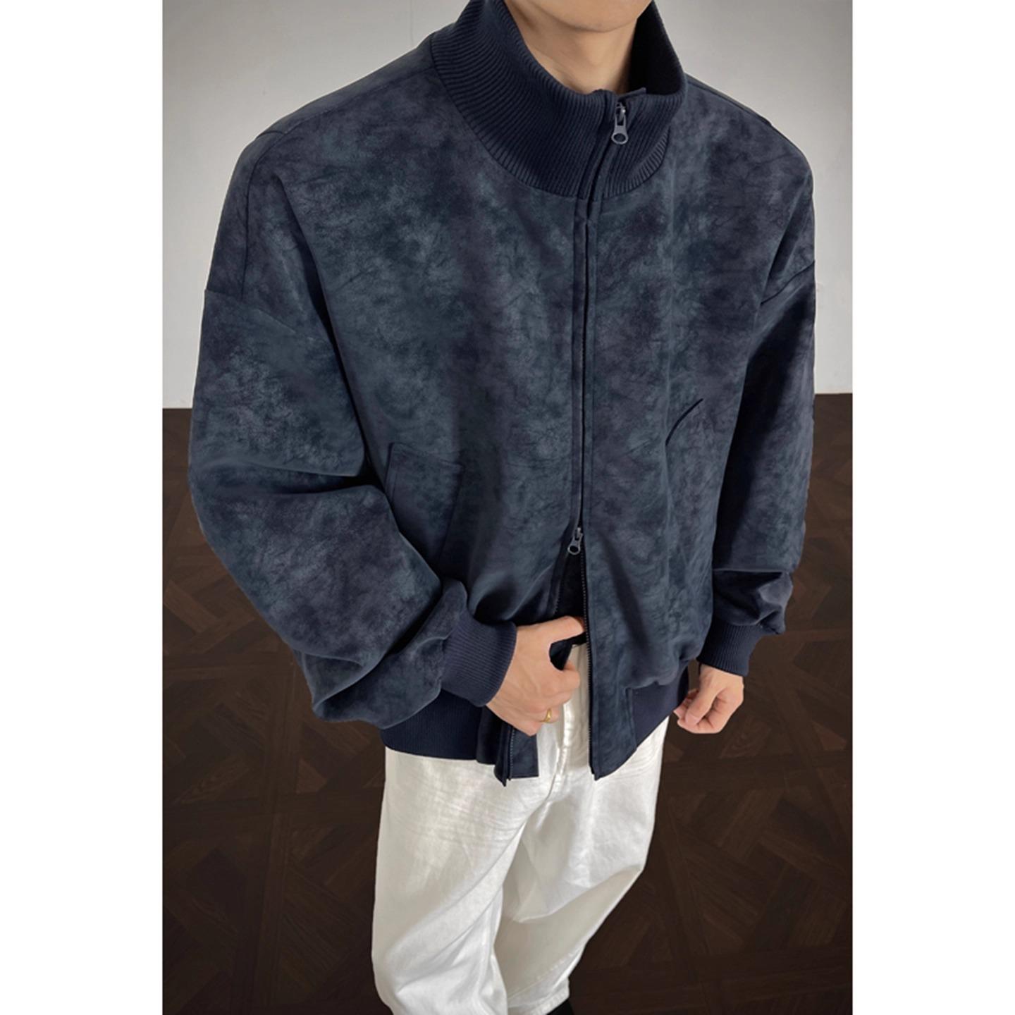 Men s Autumn Tie-Dye Leather Bomber Jacket with Stand-up Collar L темно-синього кольору
Men s Autumn Tie-Dye Leather Bomber Jacket with Stand-up Collar L темно-синього кольору