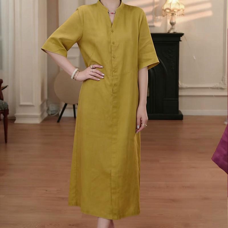2026 Women s Summer Stand Collar Dress with Frog Button - Artistic Chinese Style, Loose & Slimming Design. XL 100-115 kg
2026 Women s Summer Stand Collar Dress with Frog Button - Artistic Chinese Style, Loose & Slimming Design. XL 100-115 kg