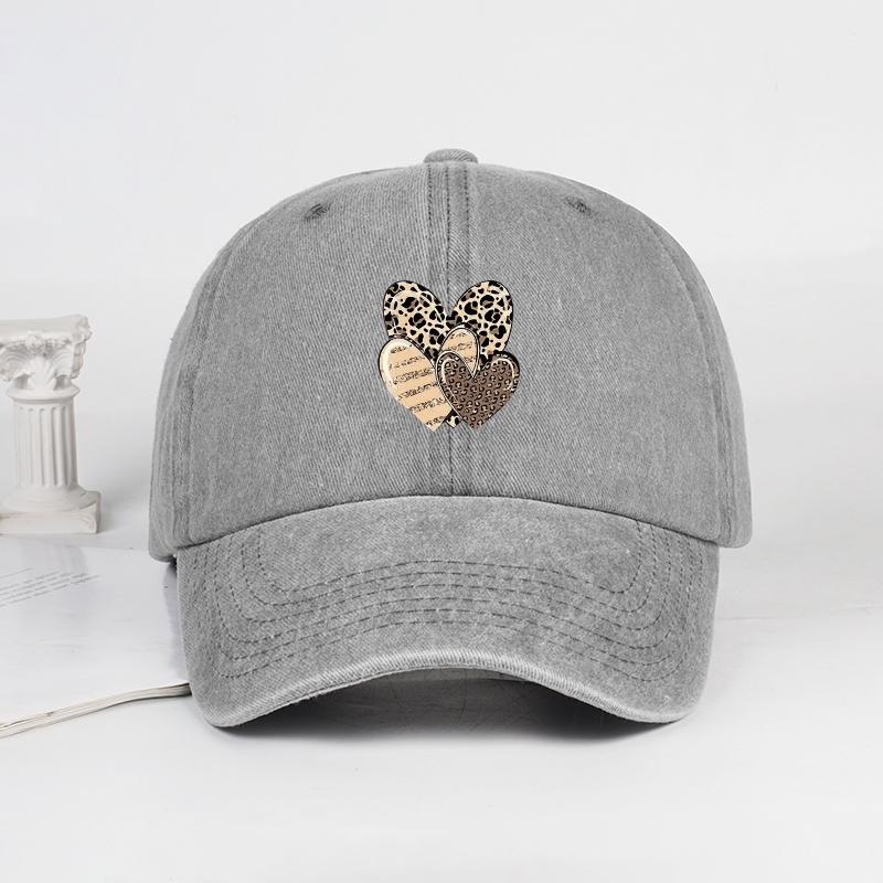 MLFO Three leopard-print heart-patterned washed baseball caps: Unisex casual style, retro sun hats, fashionable headwear сірий
MLFO Three leopard-print heart-patterned washed baseball caps: Unisex casual style, retro sun hats, fashionable headwear сірий