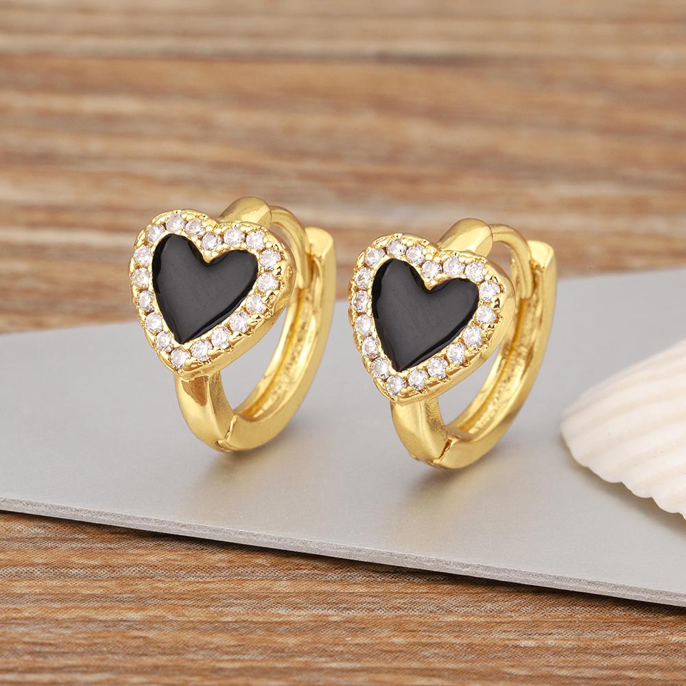 Nidin High Quality Heart Shape Sparkling Zircon Charm Stud Earrings For Women Girl Vintage Ear Jewelry Daily Party Delicate Gift чорний
Nidin High Quality Heart Shape Sparkling Zircon Charm Stud Earrings For Women Girl Vintage Ear Jewelry Daily Party Delicate Gift чорний