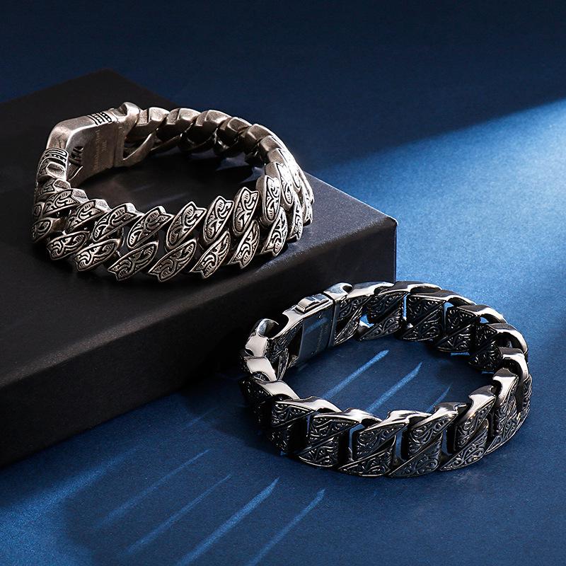 316L Titanium Steel Vintage Snap Button Bracelet - Punk Rock Hip Hop Style for Men 20cm
316L Titanium Steel Vintage Snap Button Bracelet - Punk Rock Hip Hop Style for Men 20cm