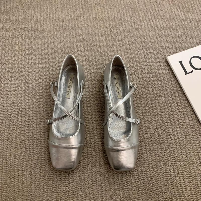 Spring autumn Mary Jane Shoes For Women Retro Medium Heeled Women Single Shoes Soft Comfortable Red Ballet Shoes mocasines mujer 39 срібний
Spring autumn Mary Jane Shoes For Women Retro Medium Heeled Women Single Shoes Soft Comfortable Red Ballet Shoes mocasines mujer 39 срібний