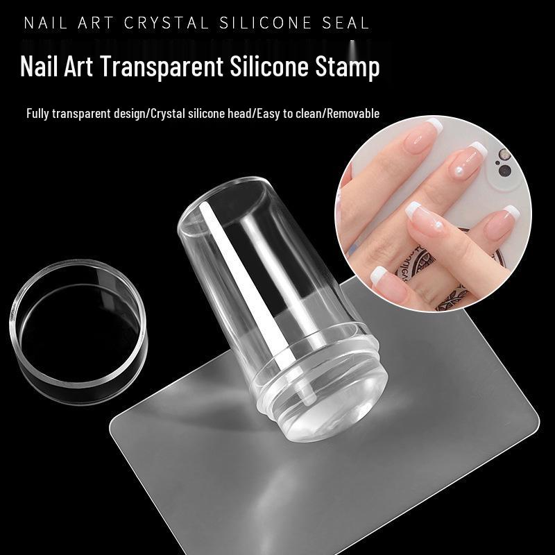 Internet Celebrity French Manicure Set: Silicone Stamp, Scraper, Steel Plate, Transparent Nail Art Tools.
Internet Celebrity French Manicure Set: Silicone Stamp, Scraper, Steel Plate, Transparent Nail Art Tools.