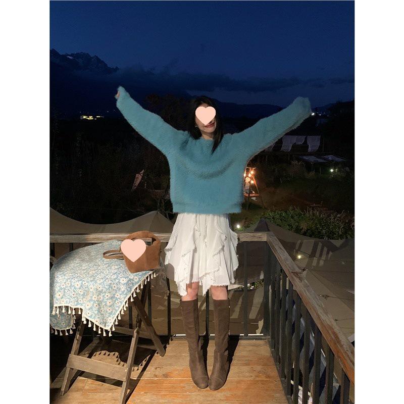 Women s 2024 Faux Mink Fur Loose Pullover Sweater - Round Neck, Knitted Polyester Fabric M небо синє кольору
Women s 2024 Faux Mink Fur Loose Pullover Sweater - Round Neck, Knitted Polyester Fabric M небо синє кольору