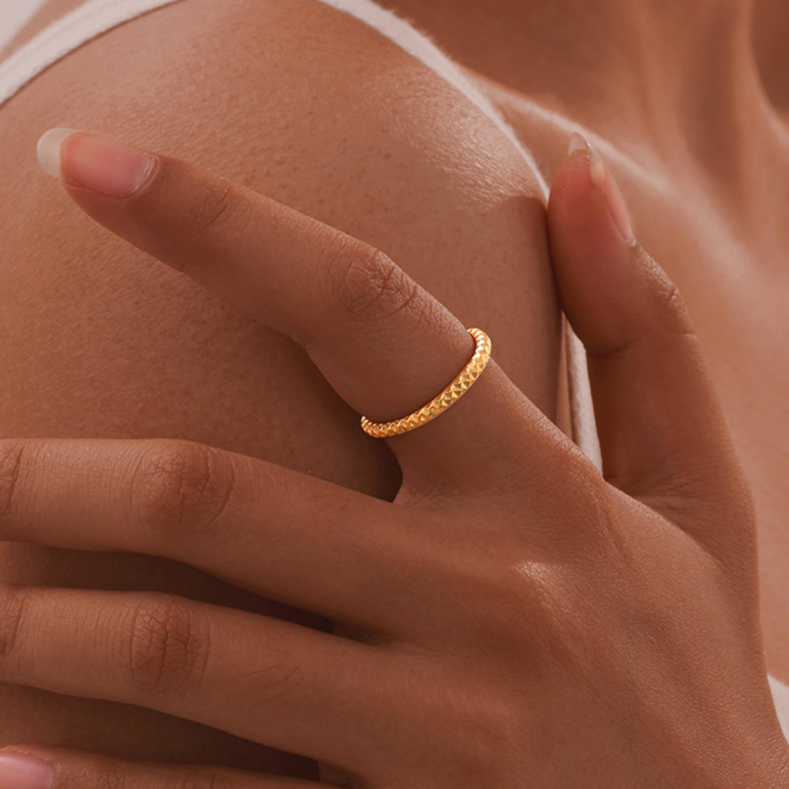Minimalist Hammered Textured Thin 2mm Women Ring, 18k Gold Plated Knuckle Midi Stacking Rings, Stainless Steel Jewelry US Ring Size 08
Minimalist Hammered Textured Thin 2mm Women Ring, 18k Gold Plated Knuckle Midi Stacking Rings, Stainless Steel Jewelry US Ring Size 08