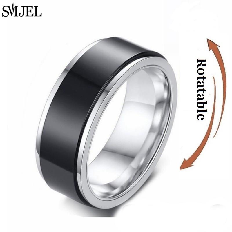 Rose Gold Stainless Steel Anxiety Ring Women Men Fidgets Spinner Rings Engagement Bands Silver Color Fashion Jewelry 8/6mm 6
Rose Gold Stainless Steel Anxiety Ring Women Men Fidgets Spinner Rings Engagement Bands Silver Color Fashion Jewelry 8/6mm 6
