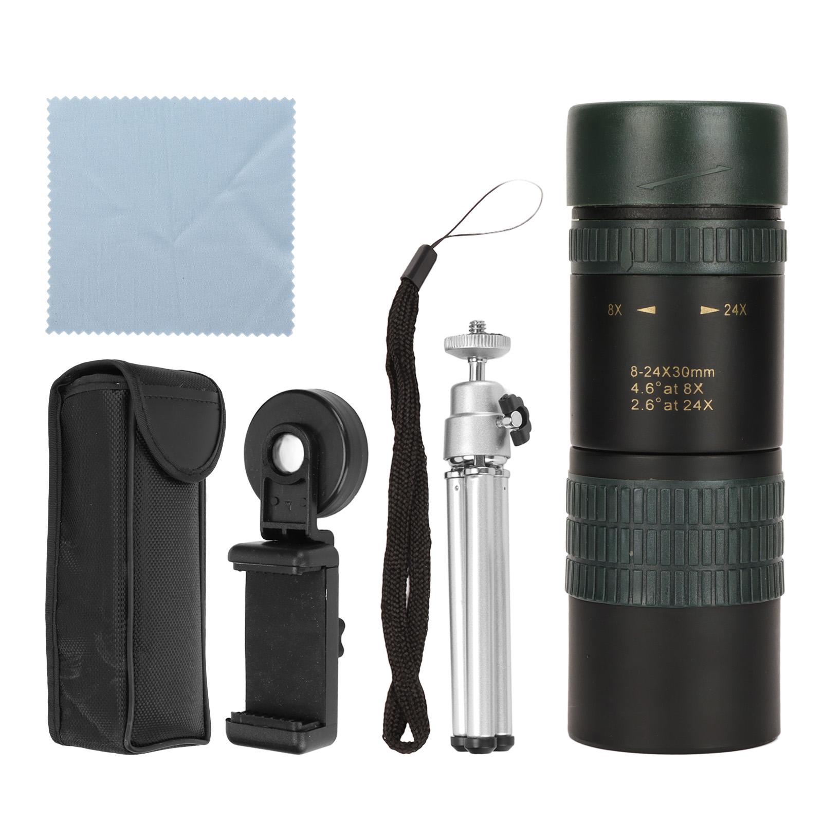 8‑24X Magnification HD Monocular Telescope High Power Military Telescope with Smartphone Holder and
8‑24X Magnification HD Monocular Telescope High Power Military Telescope with Smartphone Holder and