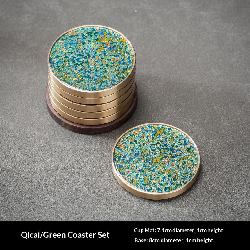 Pure copper accessible luxury tea coaster with large lacquer pattern high-end tea ceremony accessories tea saucer cup holder
Pure copper accessible luxury tea coaster with large lacquer pattern high-end tea ceremony accessories tea saucer cup holder