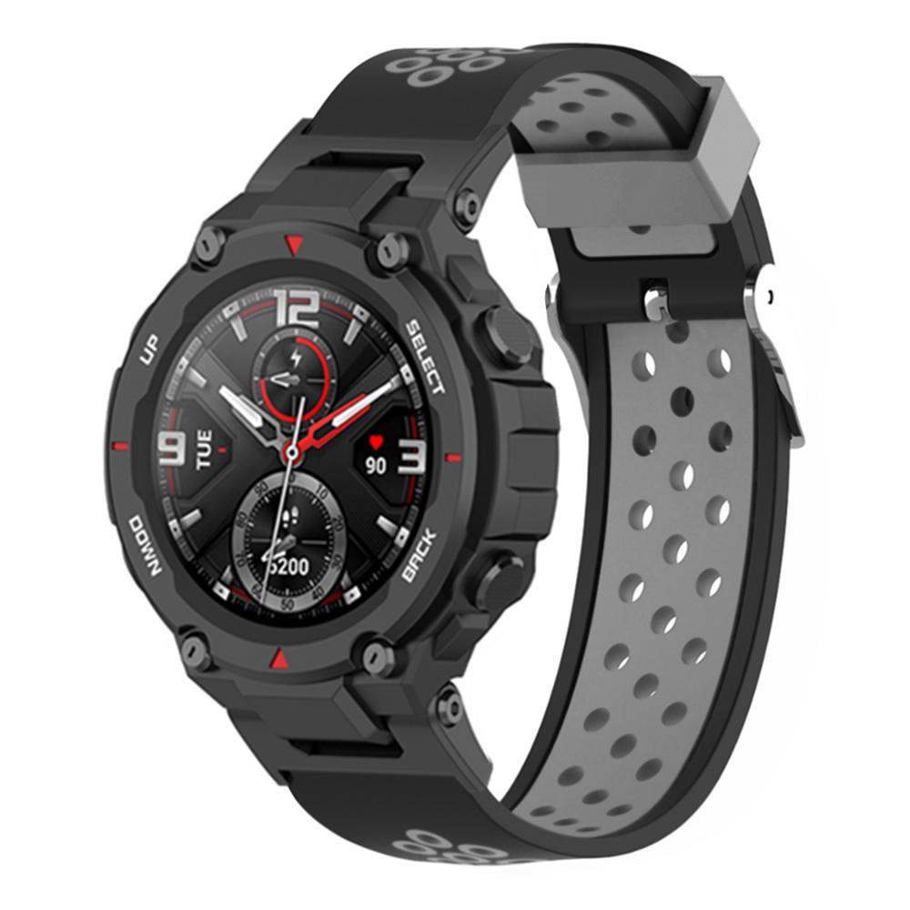 For Huami Amazfit T-Rex/T-Rex Pro/Ares,Dual-Color 22mm Watch Band Silicone Watch Strap Replacement Watchband with Multi-Hole Design Black/Grey
For Huami Amazfit T-Rex/T-Rex Pro/Ares,Dual-Color 22mm Watch Band Silicone Watch Strap Replacement Watchband with Multi-Hole Design Black/Grey