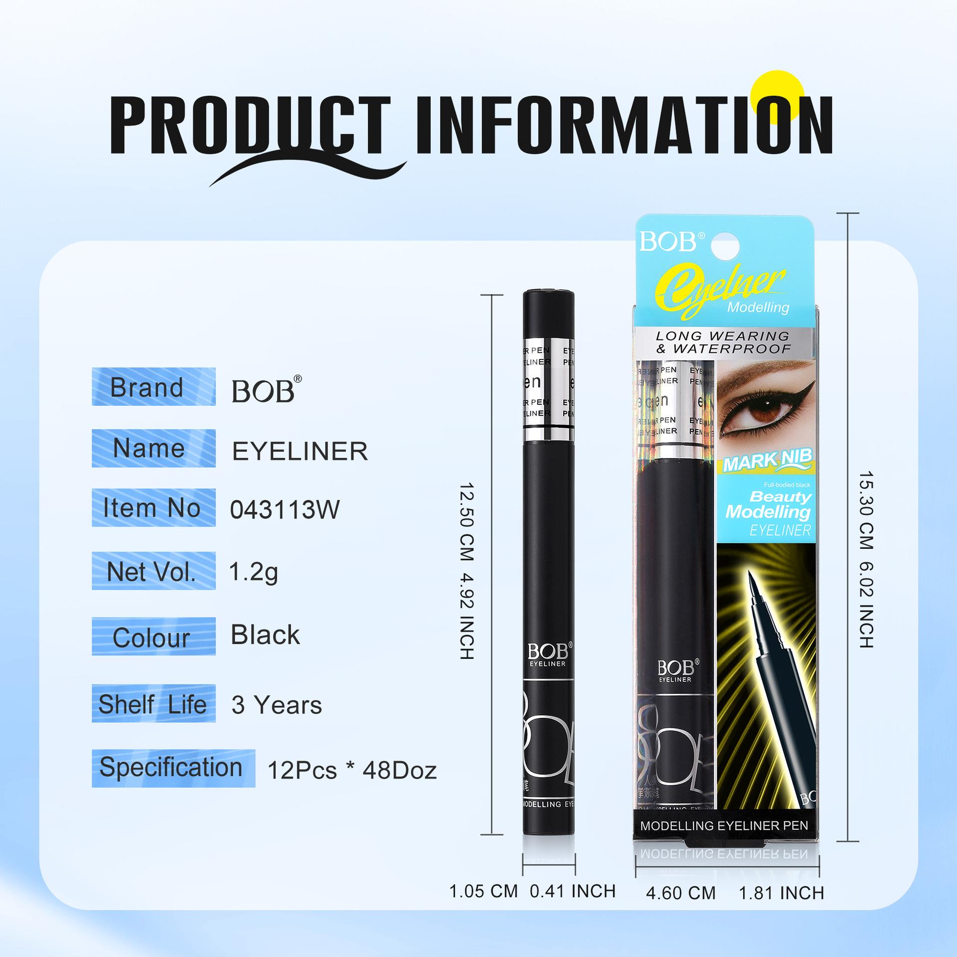 Bob Shape Eyeliner Waterproof And Non-Smudging Long-Lasting Quick-Drying Sponge Head Eyeliner Pen Is Extremely Fine And Does Not Fade. 1.2g
Bob Shape Eyeliner Waterproof And Non-Smudging Long-Lasting Quick-Drying Sponge Head Eyeliner Pen Is Extremely Fine And Does Not Fade. 1.2g