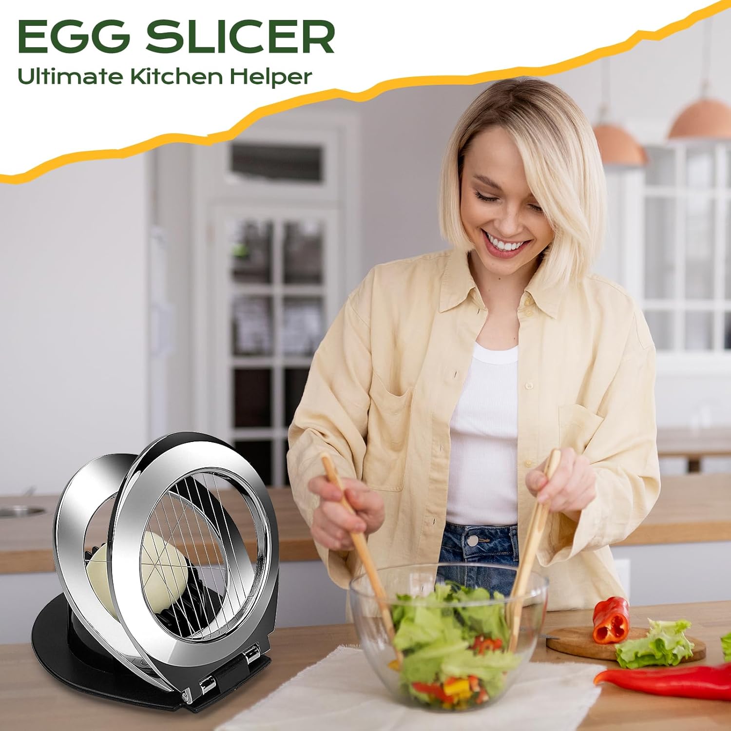 Heavy-Duty Egg Cutter Designed for Slicing Hard-Boiled Eggs, Strawberries, And Soft Fruits, Featuring Stainless Steel Wires And Three Slicing Options
Heavy-Duty Egg Cutter Designed for Slicing Hard-Boiled Eggs, Strawberries, And Soft Fruits, Featuring Stainless Steel Wires And Three Slicing Options
