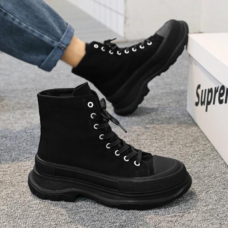 Men Shoes Vulcanize Canvas Shoes Man Trainers Tenis Masculino Chunky Sneakers High Top Sneakers Casual Breathable Platform Shoes 39 чорний
Men Shoes Vulcanize Canvas Shoes Man Trainers Tenis Masculino Chunky Sneakers High Top Sneakers Casual Breathable Platform Shoes 39 чорний