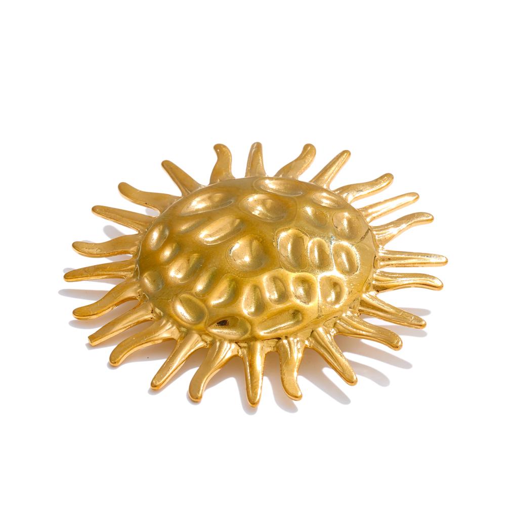 Yhpup Wholesale PVD Fashion Metal Sun Flower Brooch Pin Fashion 18K Gold Plated Stainless Steel Jewelry Clothing Accessories
Yhpup Wholesale PVD Fashion Metal Sun Flower Brooch Pin Fashion 18K Gold Plated Stainless Steel Jewelry Clothing Accessories
