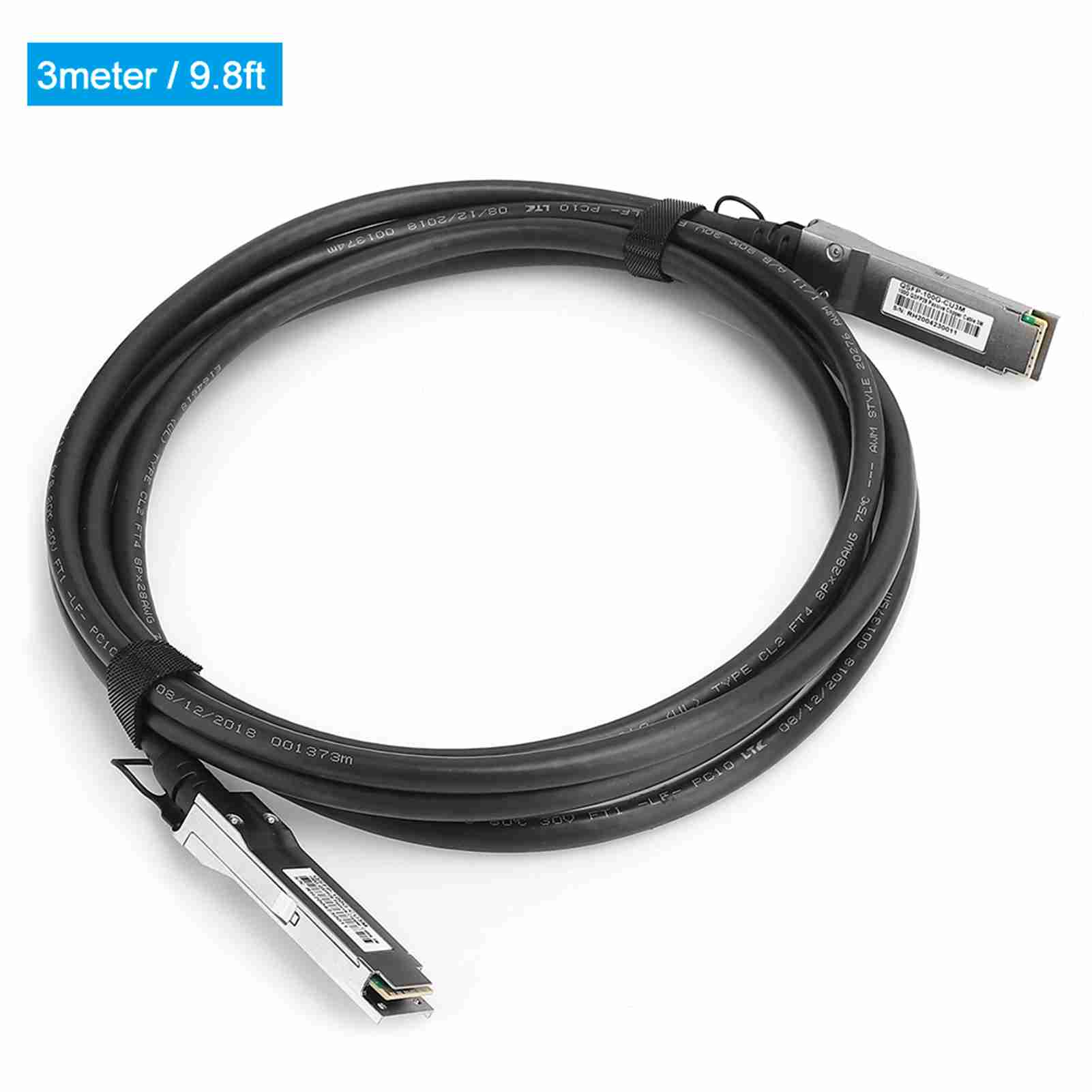 Direct Attach Cable Single Channel QSFP High‑Speed 100G Silver‑Plated Copper for 9.8ft
Direct Attach Cable Single Channel QSFP High‑Speed 100G Silver‑Plated Copper for 9.8ft