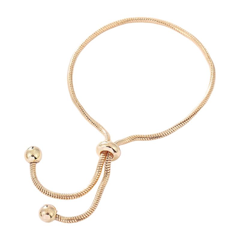 Anti Tarnish Copper Adjustable Bracelet Snake Bone Chain Design Beaded Slider Closure Comfort Jewelry Gift золотий
Anti Tarnish Copper Adjustable Bracelet Snake Bone Chain Design Beaded Slider Closure Comfort Jewelry Gift золотий