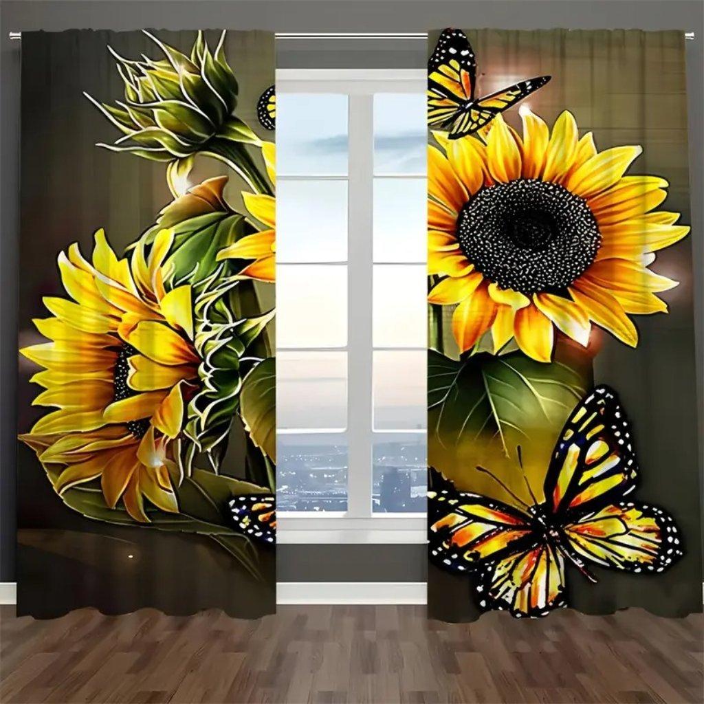 Flower Butterfly Sunflower Flower Curtain Protection Privacy Living Room Decoration Curtain, Suitable For Living Room Decoration 2x50W130H(CM)40x51in&Hook
Flower Butterfly Sunflower Flower Curtain Protection Privacy Living Room Decoration Curtain, Suitable For Living Room Decoration 2x50W130H(CM)40x51in&Hook