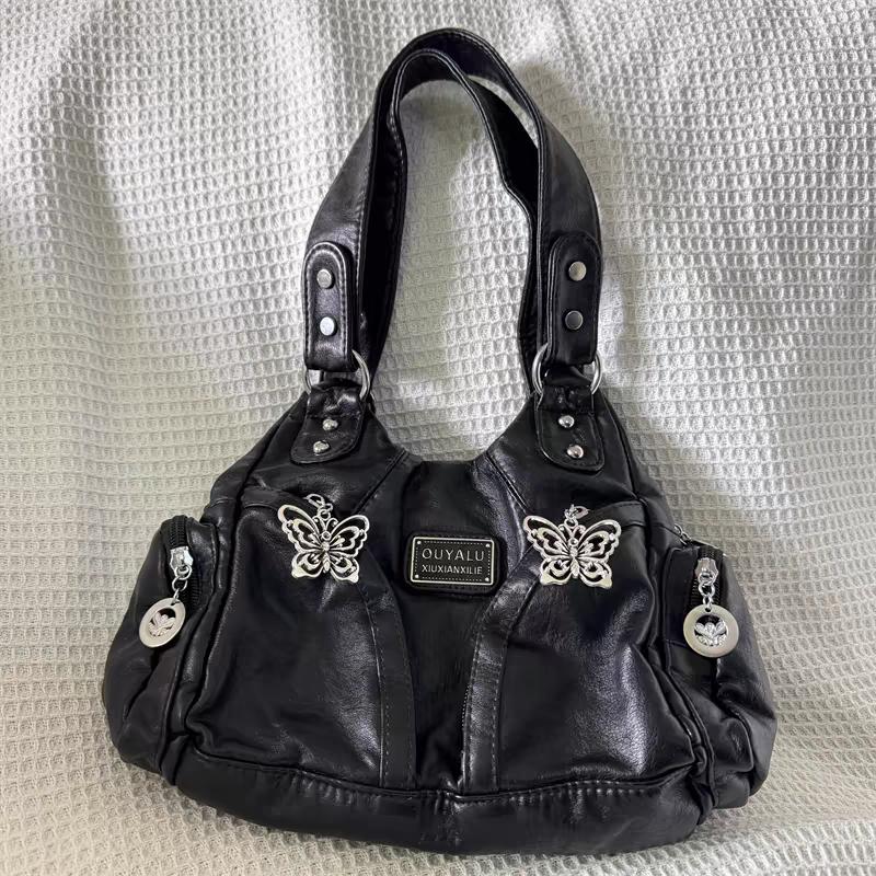 JIAERDI Retro Butterfly Black Handbag Women Subculture Leather Shoulder Messenger Bags Y2k Ladies Vintage Underarm Bag Hot Girls 29x22x11cm чорний
JIAERDI Retro Butterfly Black Handbag Women Subculture Leather Shoulder Messenger Bags Y2k Ladies Vintage Underarm Bag Hot Girls 29x22x11cm чорний