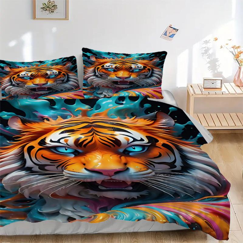 3pcs Tiger Print Duvet Cover Set -Includes 1 Duvet Cover and 2 Pillowcases, No Quilt Core, All-Season Home Decor yy251111174 135x200cm
3pcs Tiger Print Duvet Cover Set -Includes 1 Duvet Cover and 2 Pillowcases, No Quilt Core, All-Season Home Decor yy251111174 135x200cm
