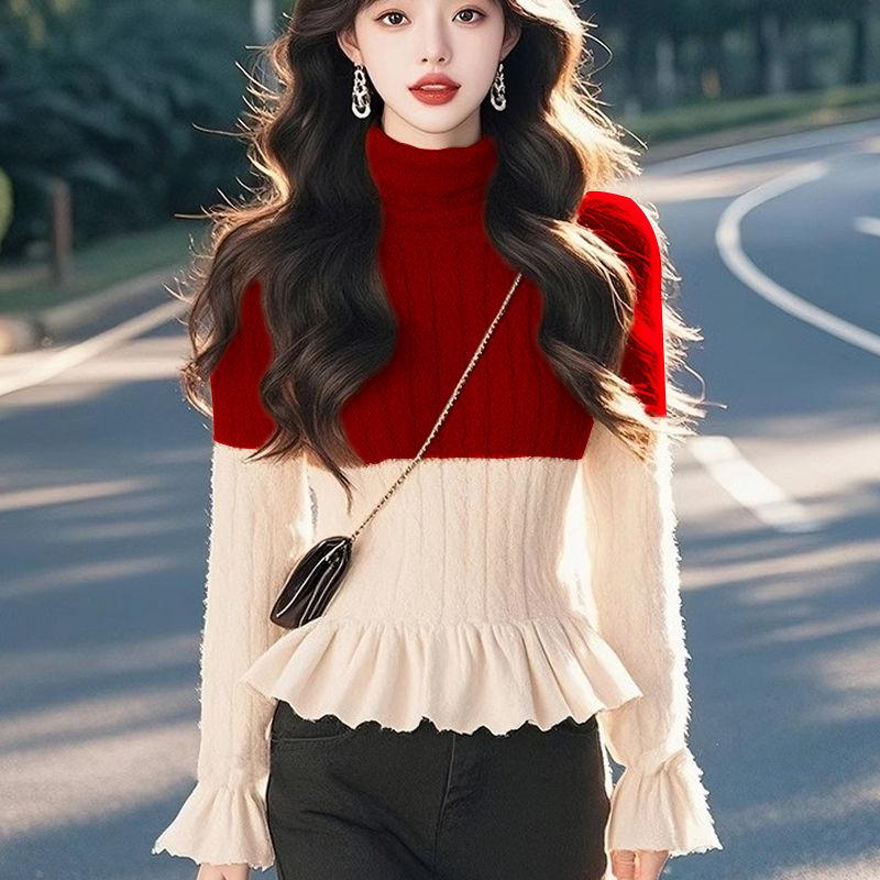 WTEMPO Женский свитер с длинным рукавом и высоким воротом, тонкий трикотаж, расклешенный подол, вязаные топы, свитера XXL красный
WTEMPO Женский свитер с длинным рукавом и высоким воротом, тонкий трикотаж, расклешенный подол, вязаные топы, свитера XXL красный