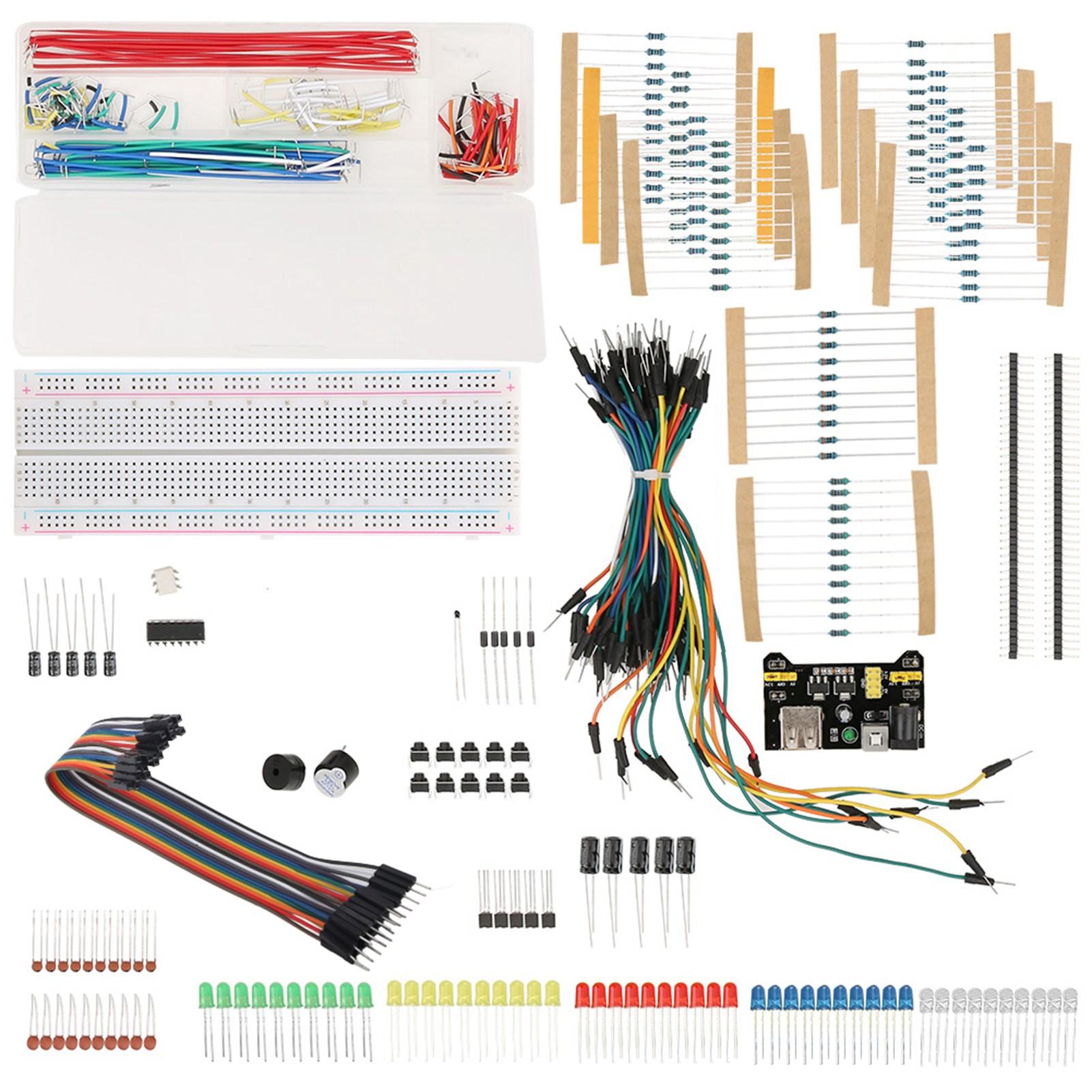Electronics Component Starter Kit Breadboard Solderless Jumper Wires LEDs Resisitor 
Electronics Component Starter Kit Breadboard Solderless Jumper Wires LEDs Resisitor