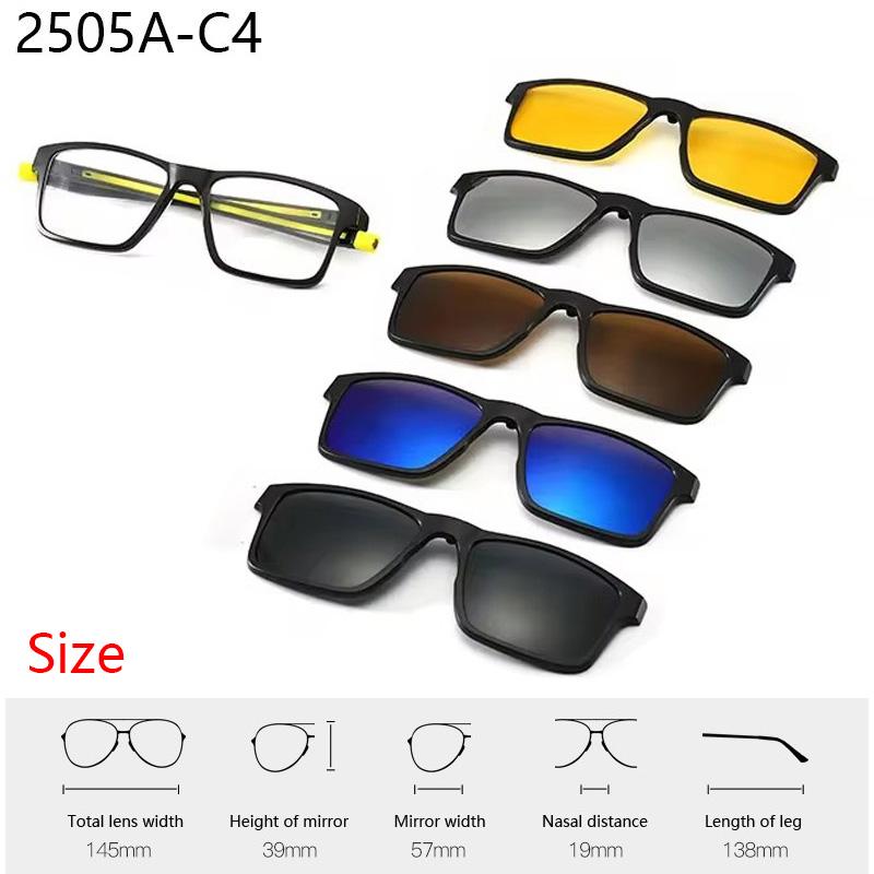 New TR90 Six-Pack Set Of Magnetic-Coated Polarized Sunglasses With Adjustable Frame Neck Strap Featuring 5-Color Lenses 2505 SHOW AS PICTURE
New TR90 Six-Pack Set Of Magnetic-Coated Polarized Sunglasses With Adjustable Frame Neck Strap Featuring 5-Color Lenses 2505 SHOW AS PICTURE