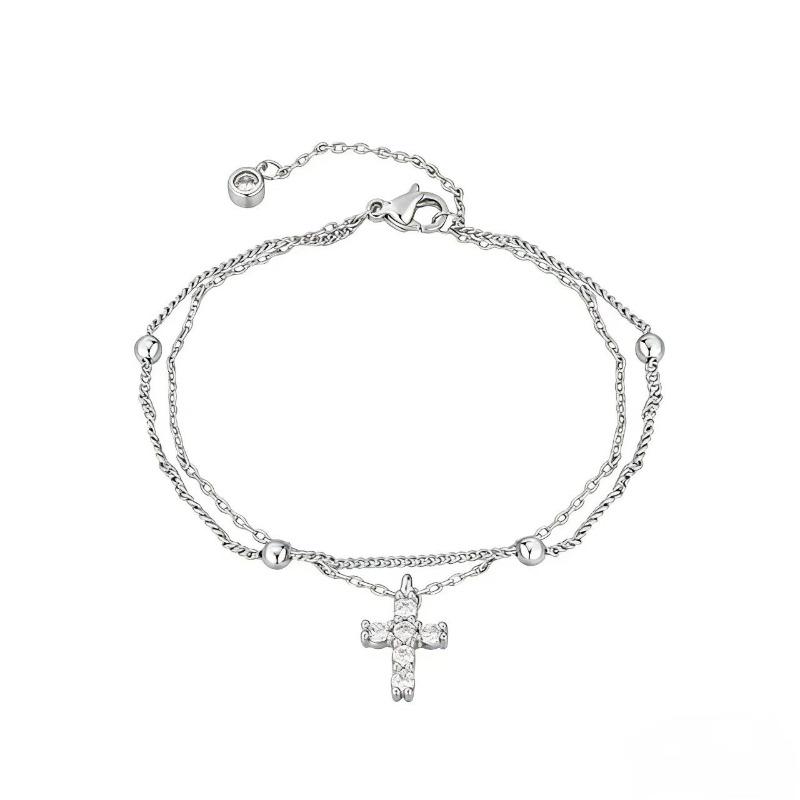 Luxury-luxurious Style Cross-shaped Round Beads Double-layered Layered Hand Chain for Women, High-end Accessory with Elegant Style Cross срібний
Luxury-luxurious Style Cross-shaped Round Beads Double-layered Layered Hand Chain for Women, High-end Accessory with Elegant Style Cross срібний