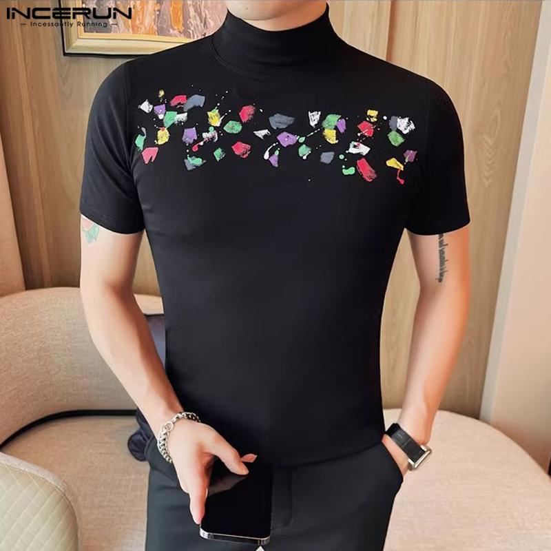 INCERUN Men High Neck Floral Print Short Sleeve Tops Casual Fitted Summer T-Shirts XL чорний
INCERUN Men High Neck Floral Print Short Sleeve Tops Casual Fitted Summer T-Shirts XL чорний