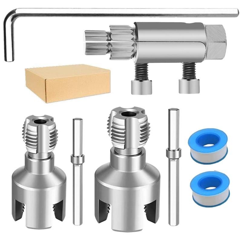 Pipe Threading Tool, PVC Pipe Threader 1/2 3/4 Internal & External Pipe Threading Tool for Water Plumbing 1
Pipe Threading Tool, PVC Pipe Threader 1/2 3/4 Internal & External Pipe Threading Tool for Water Plumbing 1