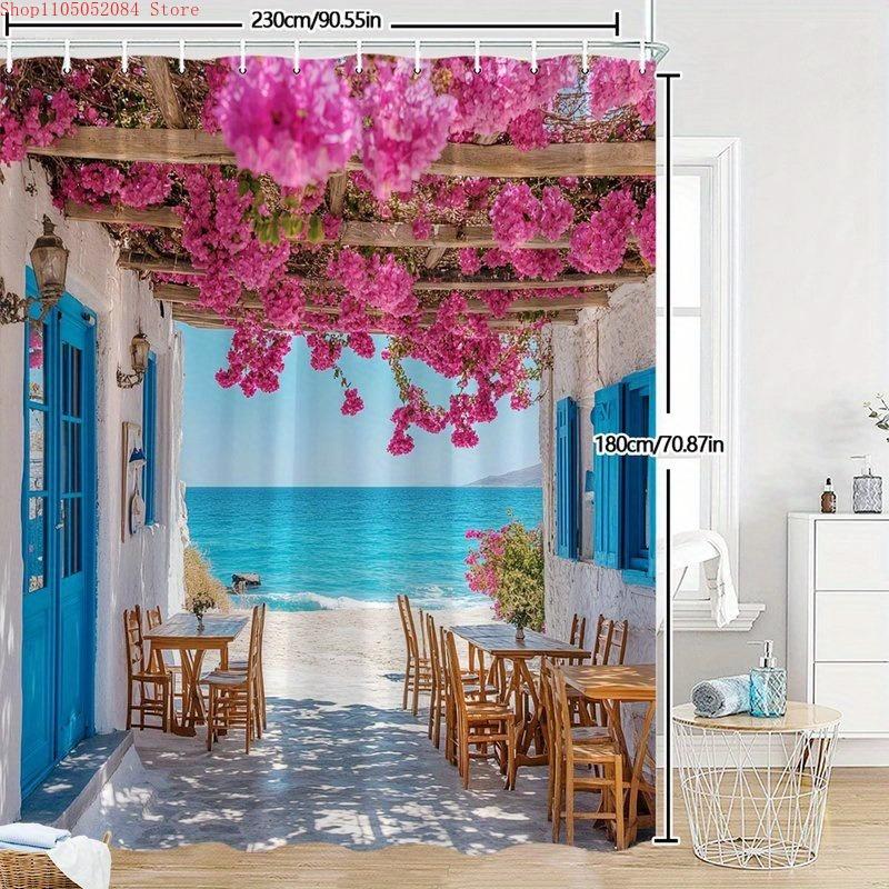 1pc greek mediterranean coastal shower curtain bathroom - With Hooks Waterproof Mildew Proof Easy Install Washable 90x180cm
1pc greek mediterranean coastal shower curtain bathroom - With Hooks Waterproof Mildew Proof Easy Install Washable 90x180cm