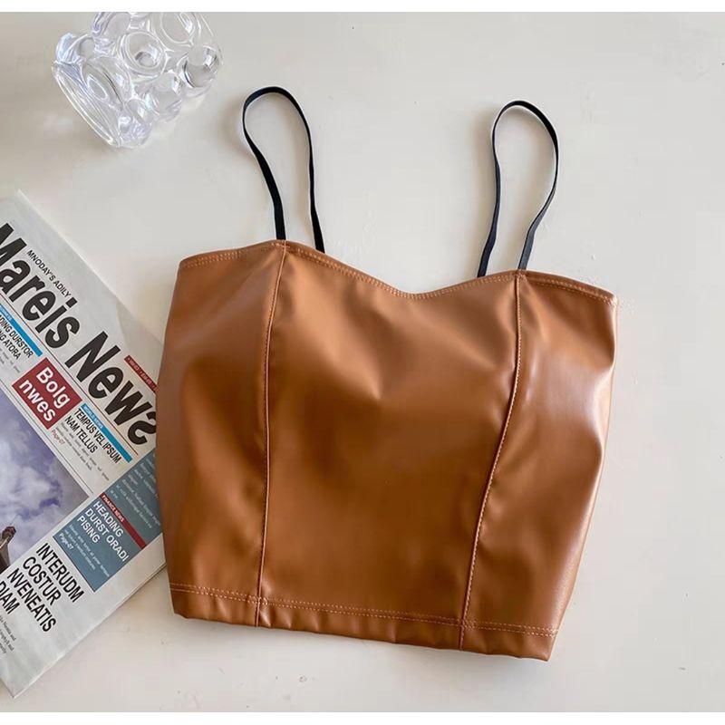 Fashion Style Pu Camisole Leather Vest Tube Top Short Top Women s Summer Special-Interest Design American Sexy Wear T2-reddish brown S
Fashion Style Pu Camisole Leather Vest Tube Top Short Top Women s Summer Special-Interest Design American Sexy Wear T2-reddish brown S