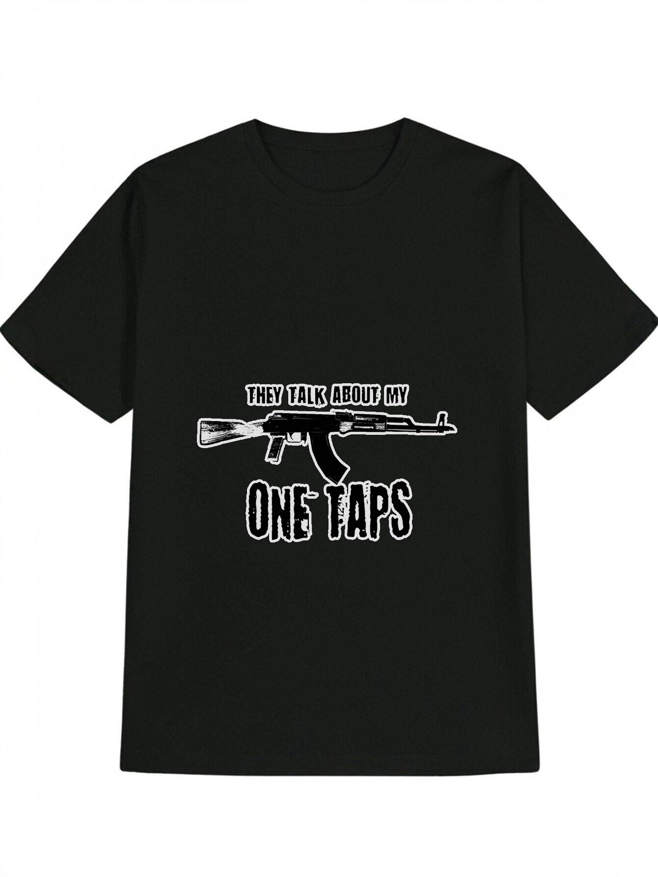 Casual Crew Neck T-shirt with THEY TALK ABOUT MY RULER Print - Black XXL
Casual Crew Neck T-shirt with THEY TALK ABOUT MY RULER Print - Black XXL