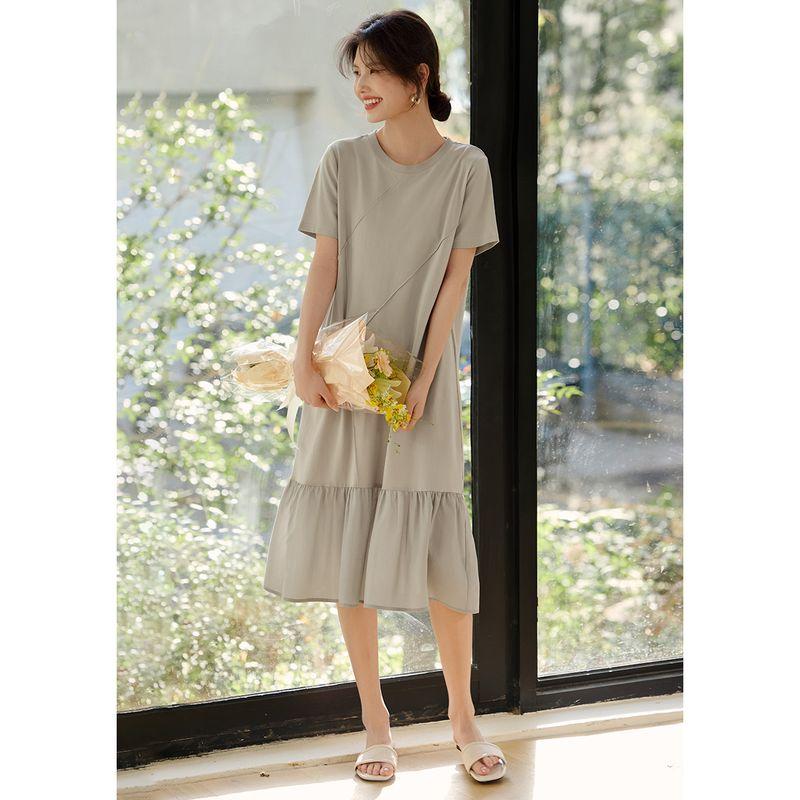 Xwi Xin Not Elegant Intellectual Patchwork Woven Dress Women Summer Cotton Commuter Simple round Neck Sweater Dress Rice Gray S
Xwi Xin Not Elegant Intellectual Patchwork Woven Dress Women Summer Cotton Commuter Simple round Neck Sweater Dress Rice Gray S