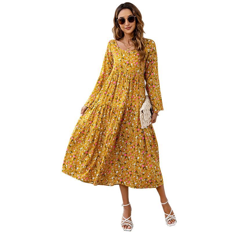 Синее и желтое платье макси с цветочным принтом, длинными рукавами и круглым вырезом – Коллекция Весна/Лето L жёлтый
Синее и желтое платье макси с цветочным принтом, длинными рукавами и круглым вырезом – Коллекция Весна/Лето L жёлтый