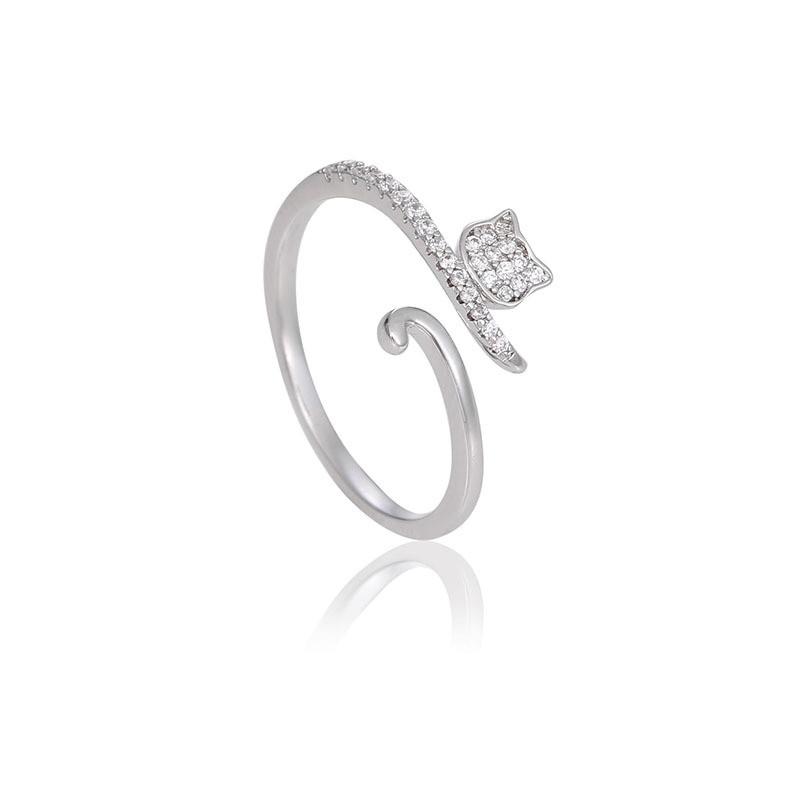 Fashionable Tail Kitty Ring For Women Premium Copper Construction Animalzodiac Shaped Shimmering Zircon Stone Inlay Adjustable
Fashionable Tail Kitty Ring For Women Premium Copper Construction Animalzodiac Shaped Shimmering Zircon Stone Inlay Adjustable