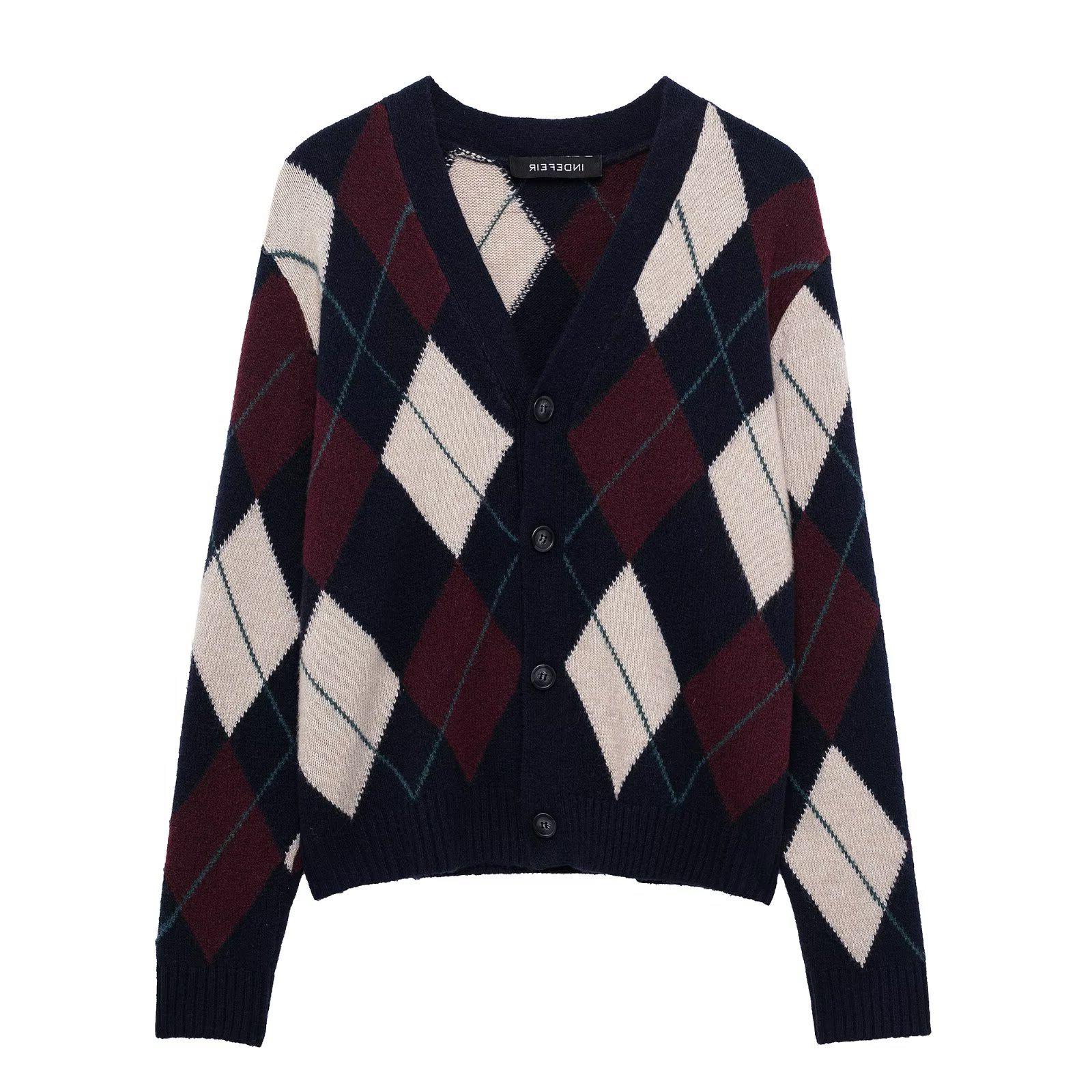 TAOP&ZA Women s Retro Diamond Pattern Knit Cardigan - Early Spring European/American Style Medium
TAOP&ZA Women s Retro Diamond Pattern Knit Cardigan - Early Spring European/American Style Medium