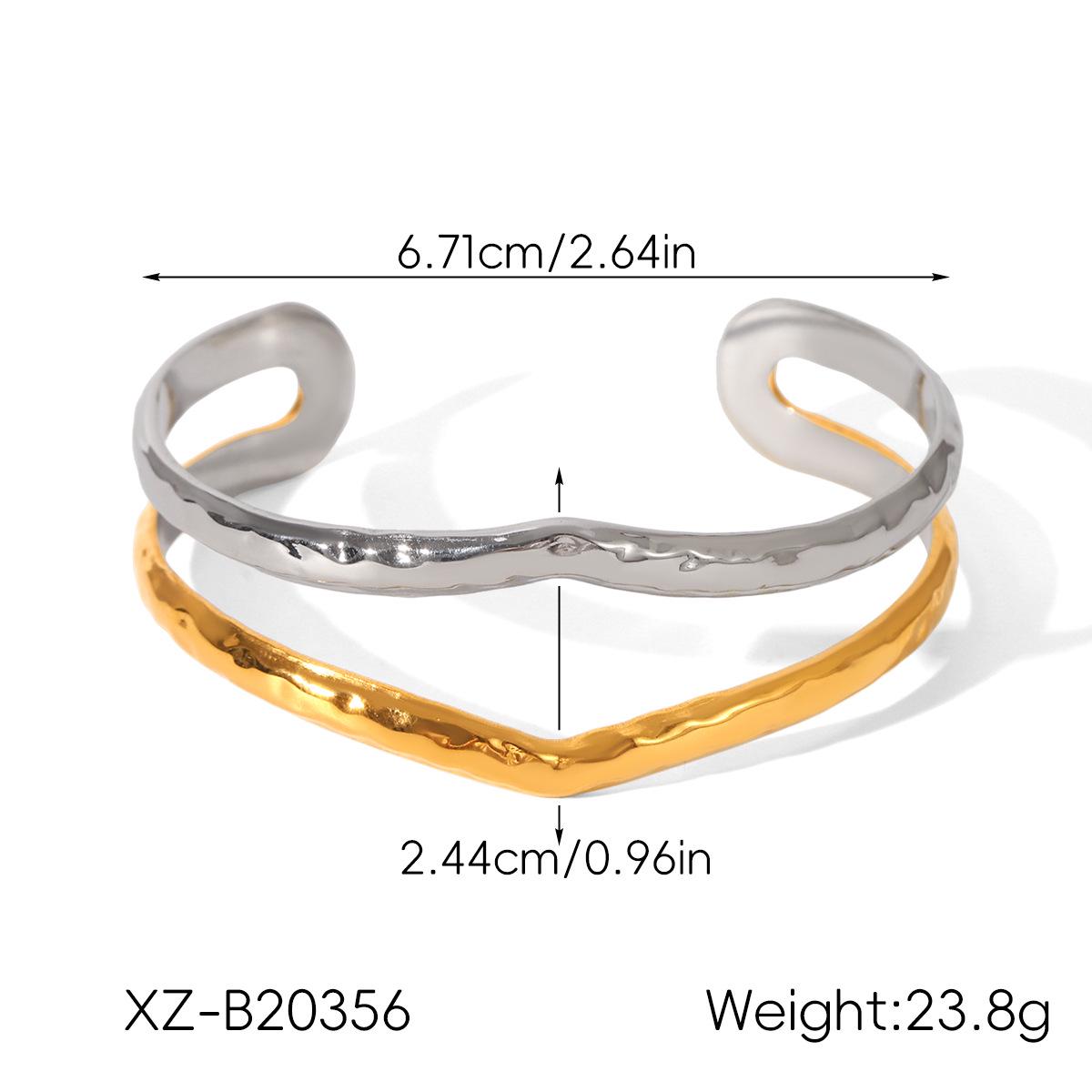 European and American Style Hammered Gold/Silver Open Stainless Steel Bangle – Versatile Hollow Design for Women
European and American Style Hammered Gold/Silver Open Stainless Steel Bangle – Versatile Hollow Design for Women