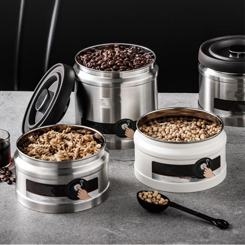 Vacuum Sealed Jug Coffee Beans Stainless Steel Airtight Container Kitchen Food Grains Candy Keep Fresh Storage Jar Sealed Jar
Vacuum Sealed Jug Coffee Beans Stainless Steel Airtight Container Kitchen Food Grains Candy Keep Fresh Storage Jar Sealed Jar