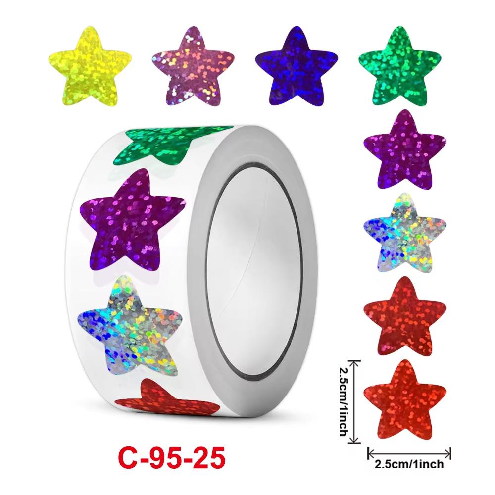 500pcs Colorful Star Adhesive Holographic Star Stickers Scrapbook Sticker Roll Labels For Kids DIY Gift Kids Reward School Craft
500pcs Colorful Star Adhesive Holographic Star Stickers Scrapbook Sticker Roll Labels For Kids DIY Gift Kids Reward School Craft