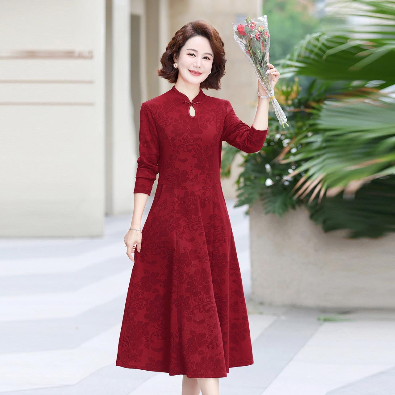 Red Elegant Mid-Length Over-the-Knee Long Sleeve Dress for Middle-Aged and Elderly Women 2XL 55-60 kg червоний
Red Elegant Mid-Length Over-the-Knee Long Sleeve Dress for Middle-Aged and Elderly Women 2XL 55-60 kg червоний