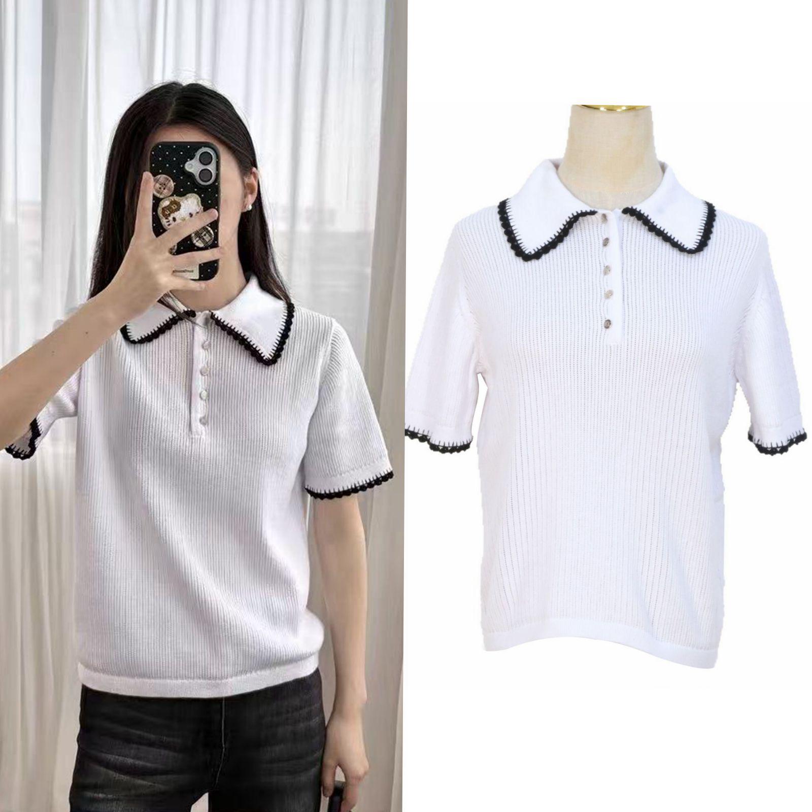 Women s M Family French Color Block Short-Sleeve Crochet Collar Polo Knit Top - Spring/Summer 2025 Small
Women s M Family French Color Block Short-Sleeve Crochet Collar Polo Knit Top - Spring/Summer 2025 Small