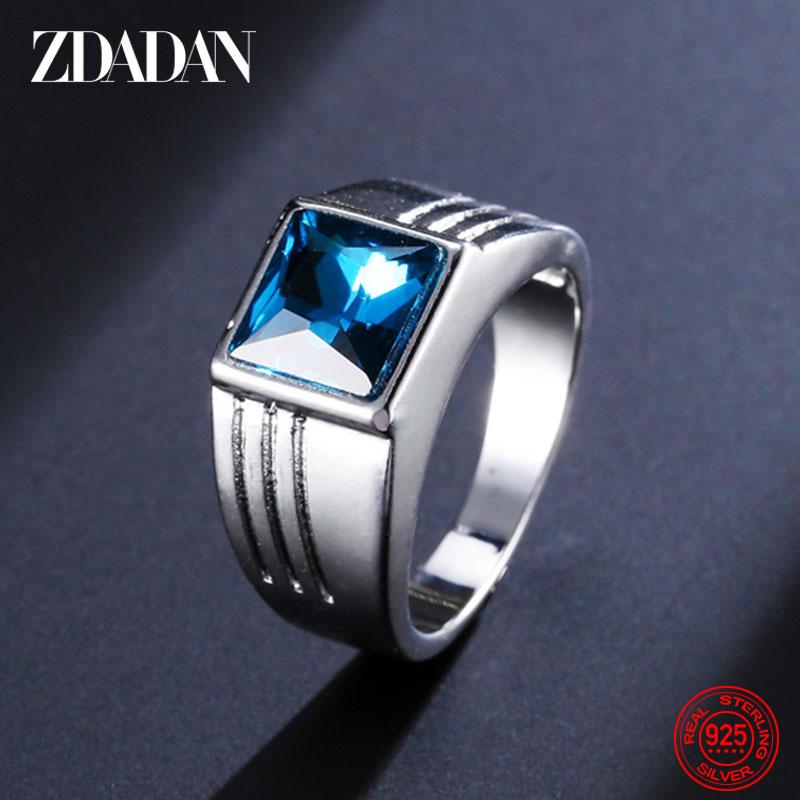 925 Sterling Silver Square Blue Crystal Ring for Women Fashion Party Jewelry 6
925 Sterling Silver Square Blue Crystal Ring for Women Fashion Party Jewelry 6