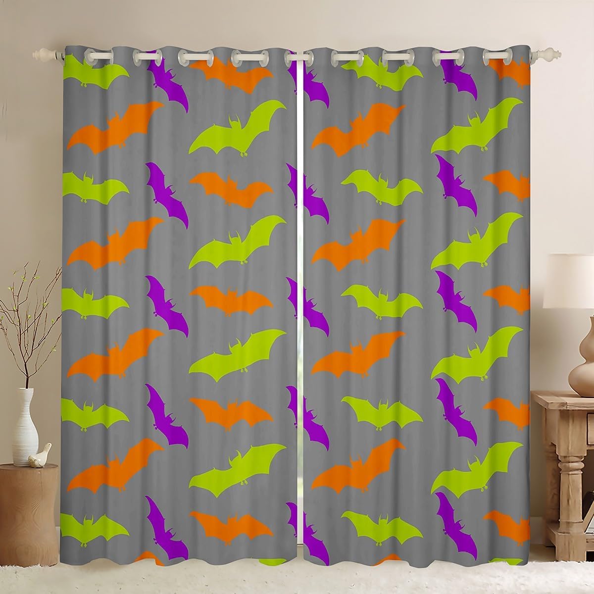Light Blocking Bat Curtain Kids Teen Bedroom Galaxy Curtains Happy Halloween Drapes Gothic Spooky Window Treatments Polyester Washable Master Ready W100*H130(CM)-Grommet top&2PCS
Light Blocking Bat Curtain Kids Teen Bedroom Galaxy Curtains Happy Halloween Drapes Gothic Spooky Window Treatments Polyester Washable Master Ready W100*H130(CM)-Grommet top&2PCS