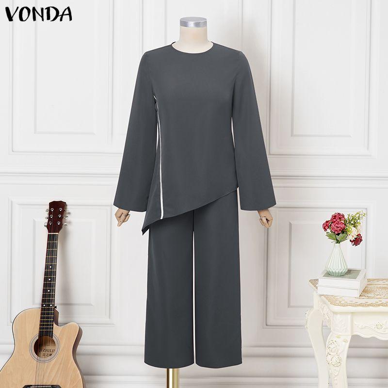 VONDA Elegant Sets Two Pieces Women Half Sleeve Irregular Blouse and Pants Casual Outfits L сірий колір
VONDA Elegant Sets Two Pieces Women Half Sleeve Irregular Blouse and Pants Casual Outfits L сірий колір