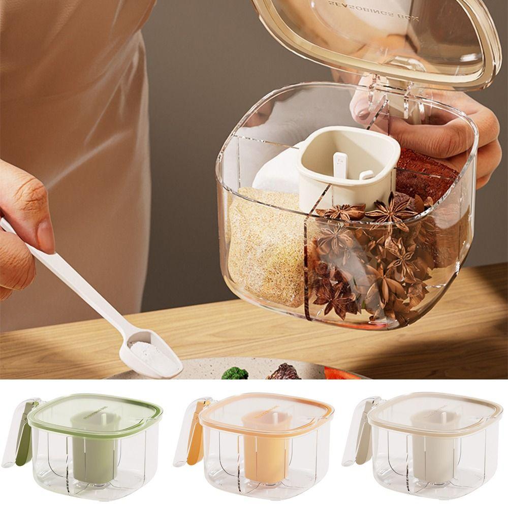 Sealed Four Grid Integrated Seasoning Box Plastic Condiments Storage Container Kitchen
Sealed Four Grid Integrated Seasoning Box Plastic Condiments Storage Container Kitchen