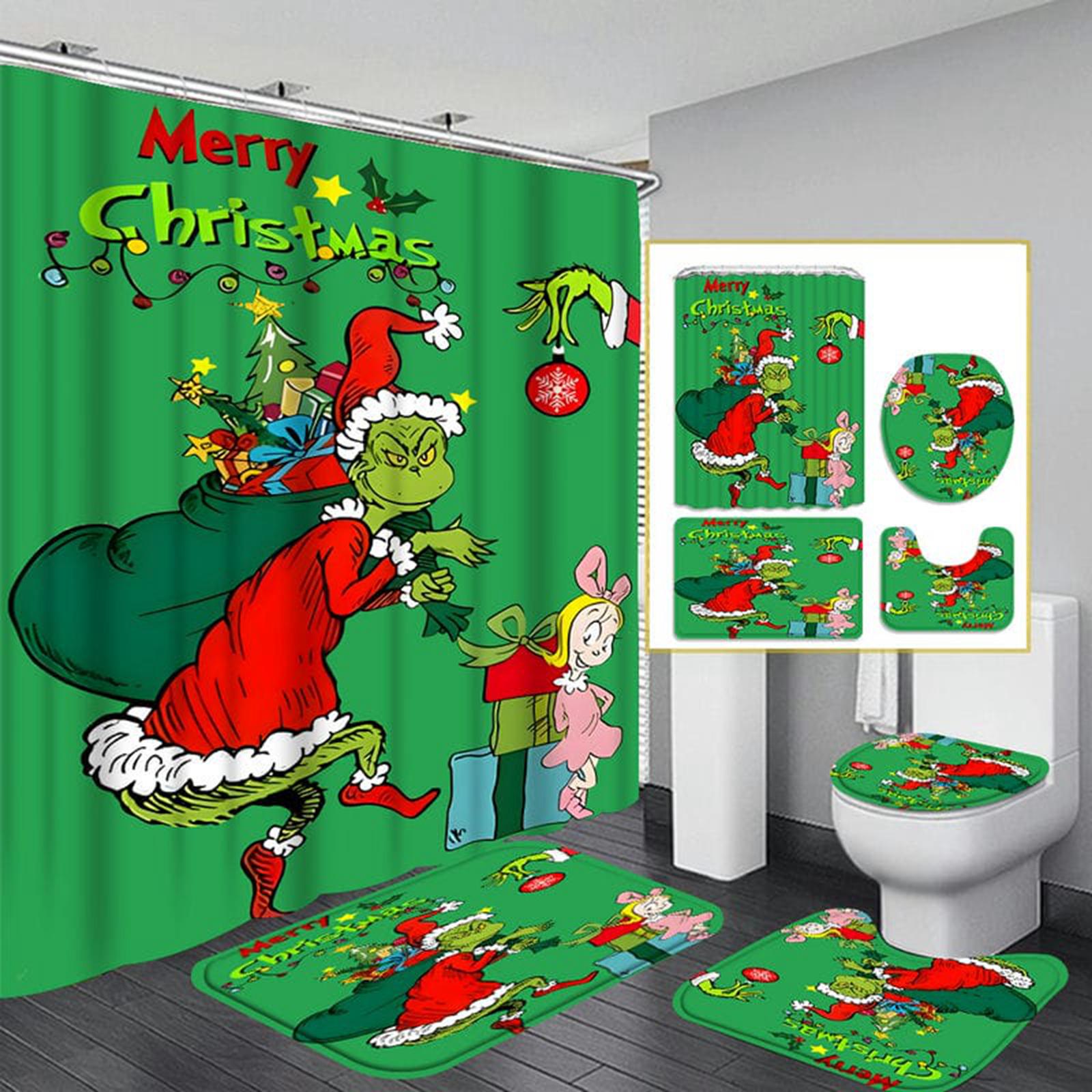Christmas Bathroom Toilet Cover Christmas Dwarf Print U-shaped Floor Mat Water Tank Cover Four Piece Set One Size
Christmas Bathroom Toilet Cover Christmas Dwarf Print U-shaped Floor Mat Water Tank Cover Four Piece Set One Size