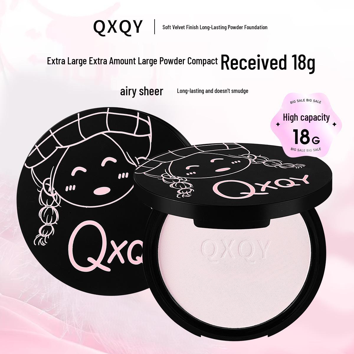 QXQY Velvet Long-Lasting Waterproof Makeup Powder - Soft Focus, Oil Control, Large Capacity, QX8827 18g
QXQY Velvet Long-Lasting Waterproof Makeup Powder - Soft Focus, Oil Control, Large Capacity, QX8827 18g