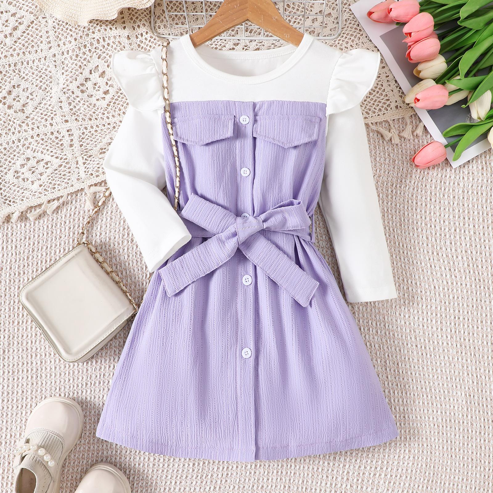 Princess Dress for Girls, Summer Children s Casual Long-sleeved Color-blocked Dress 5-6Y світло-фіолетового кольору
Princess Dress for Girls, Summer Children s Casual Long-sleeved Color-blocked Dress 5-6Y світло-фіолетового кольору