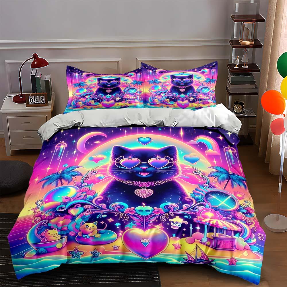 Neon cat fantasy. Bedding Duvet cover sets Duvet covers Pillowcases gifts (1 * Duvet Cover 2 * Pillowcases, without duvet insert) 135x200cm
Neon cat fantasy. Bedding Duvet cover sets Duvet covers Pillowcases gifts (1 * Duvet Cover 2 * Pillowcases, without duvet insert) 135x200cm